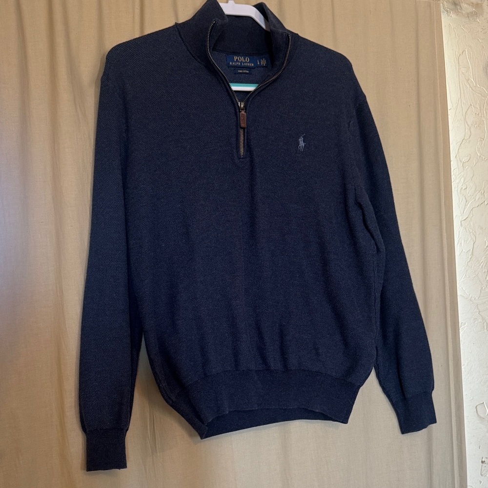 Polo by Ralph Lauren Men's Dark Blue Zip-Up Sweater
